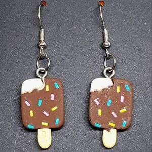Sprinkle Chocolate Ice cream Bar Earrings